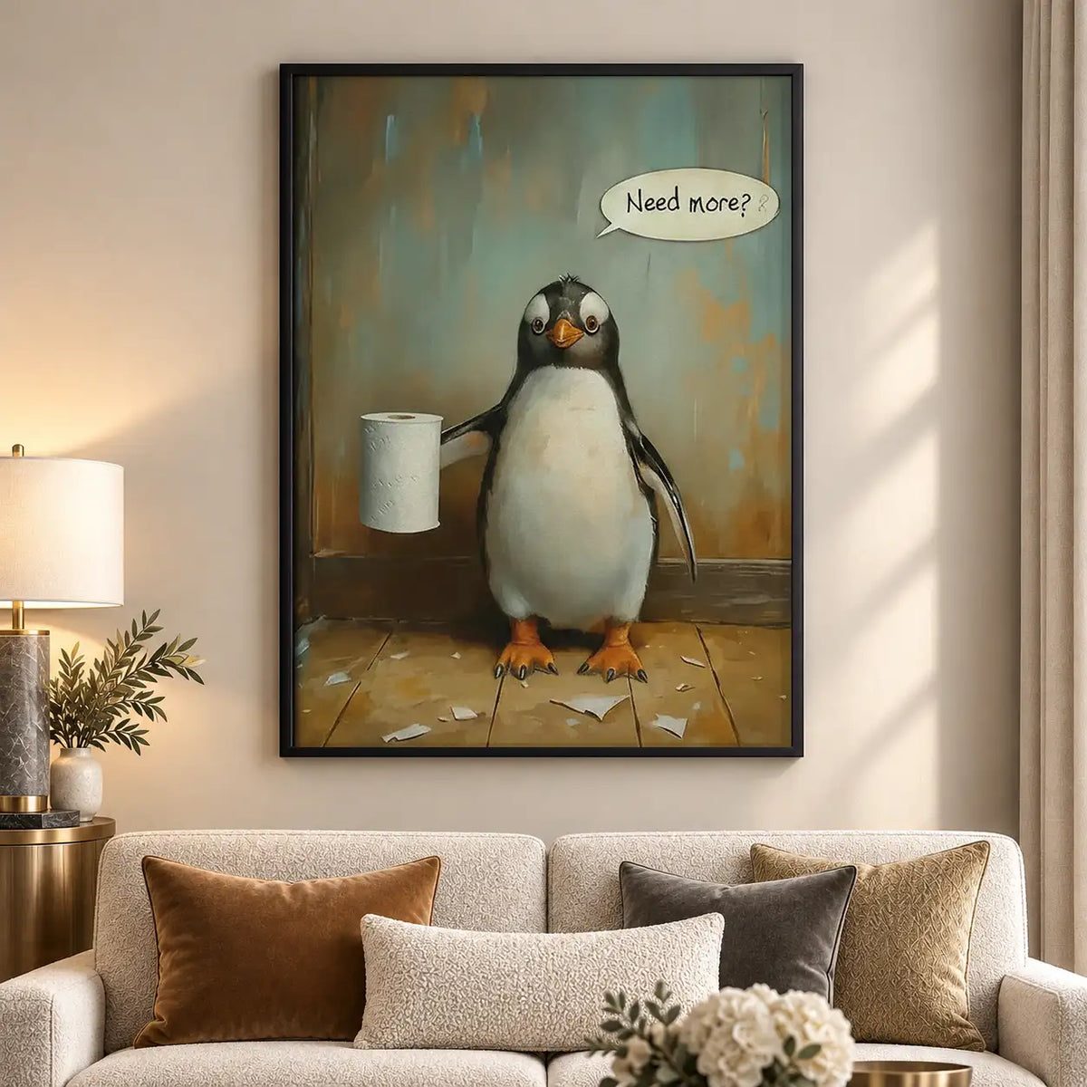 Penguin Asking Need More Wall Art 5