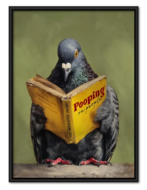 Pigeon Reading the Daily Poopings Wall Art