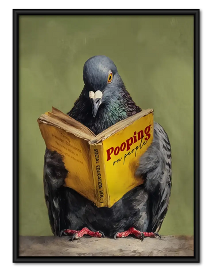 Pigeon Reading the Daily Poopings Wall Art