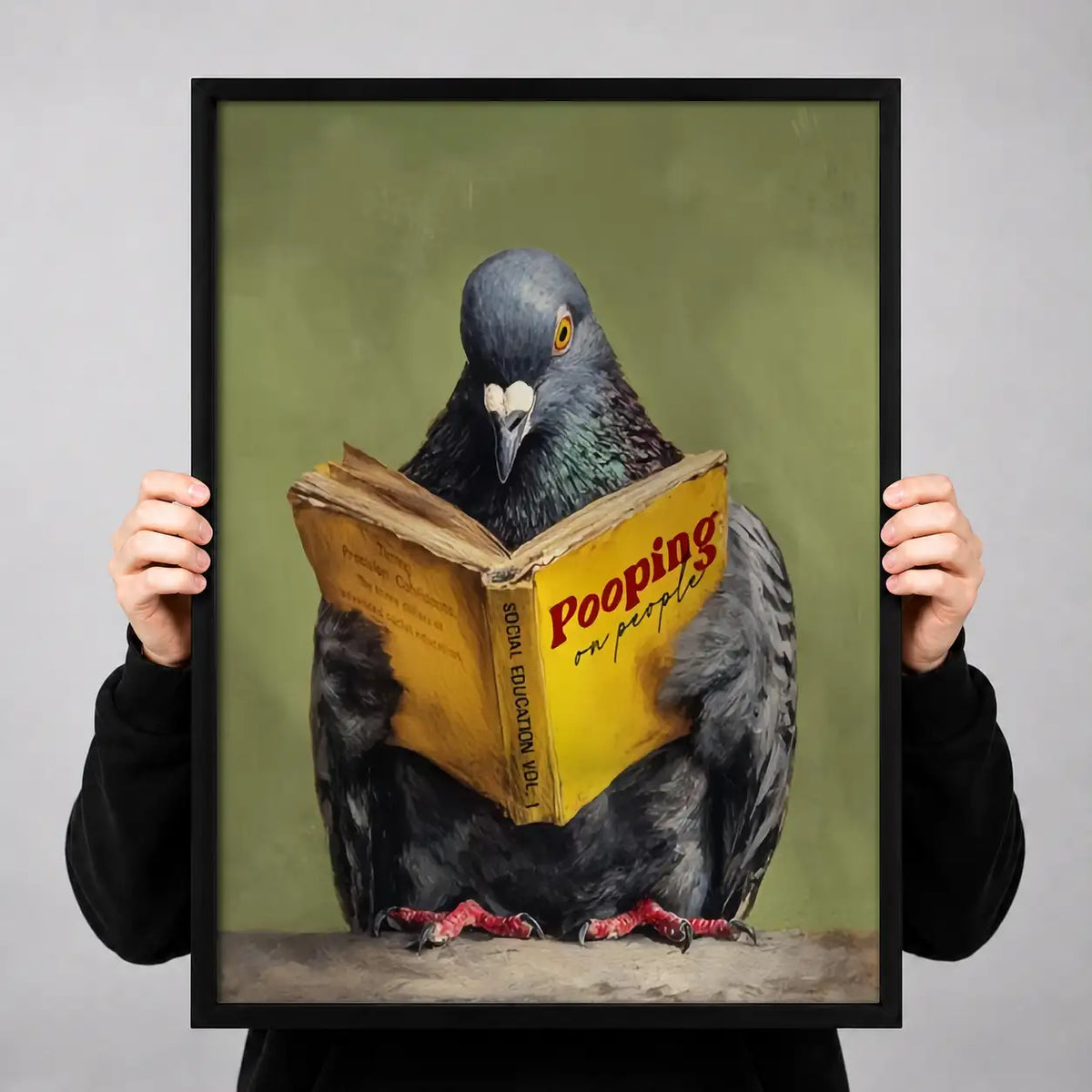 Pigeon Reading the Daily Poopings Wall Art 3