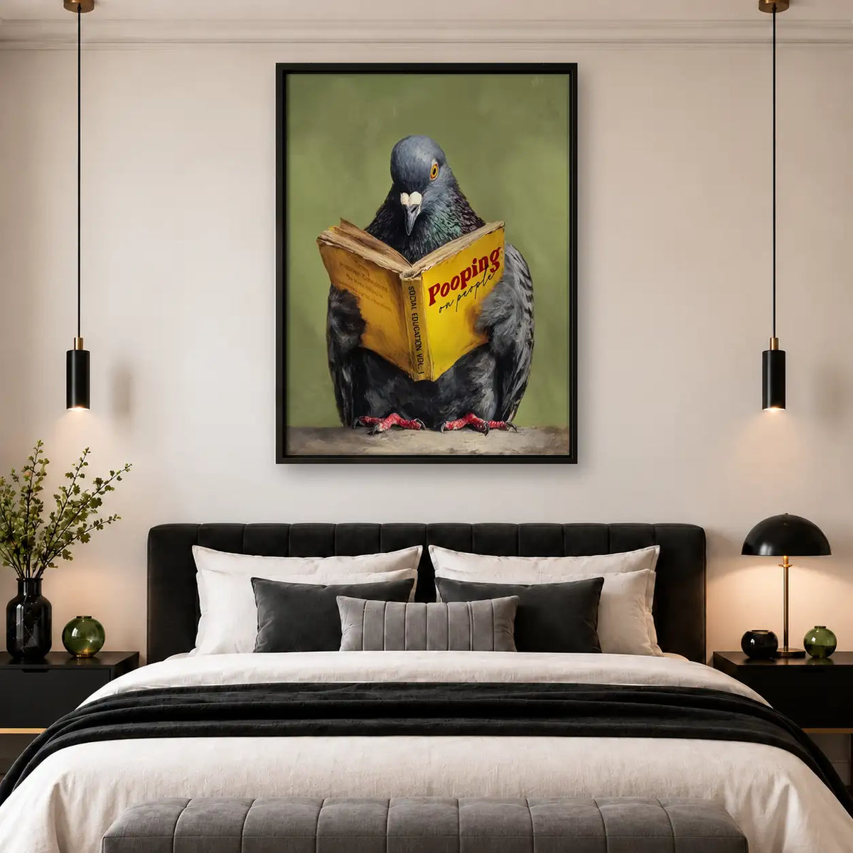 Pigeon Reading the Daily Poopings Wall Art 4