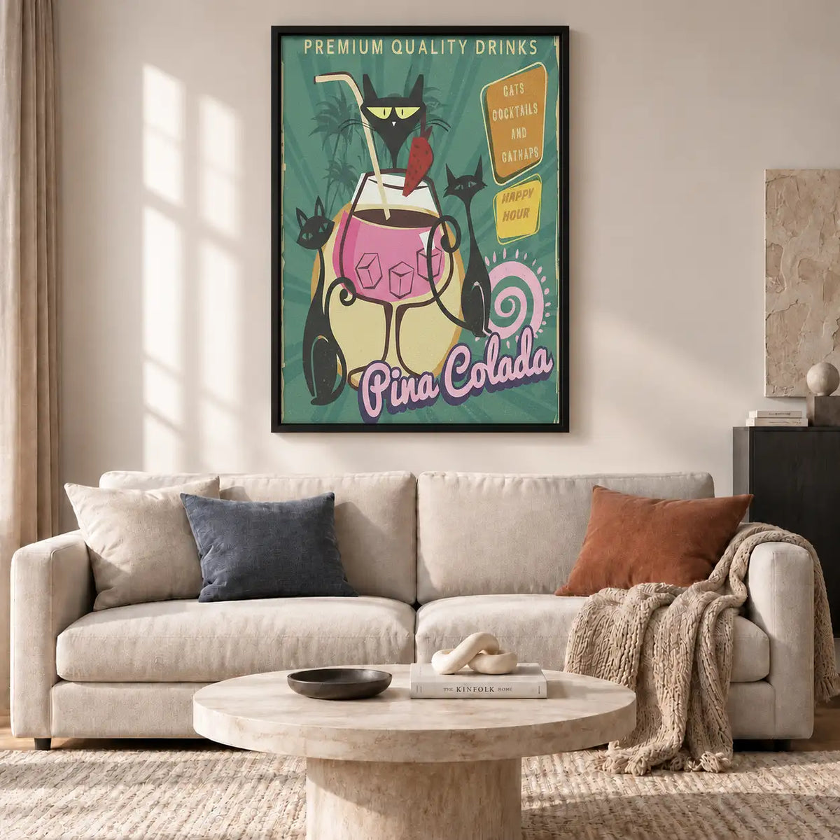 Pina Colada Black Cat Cocktail Poster Wall Art 2