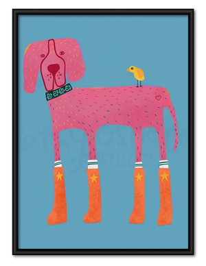 Pink and Orange Geometric Horse Wall Art
