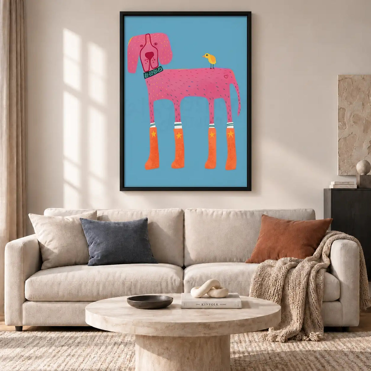 Pink and Orange Geometric Horse Wall Art 2