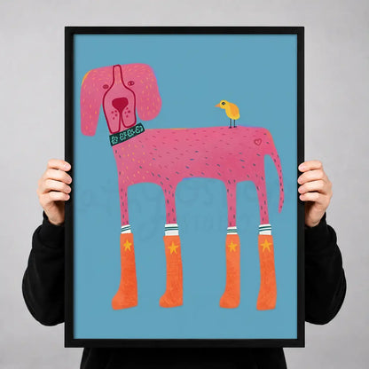 Pink and Orange Geometric Horse Wall Art 3