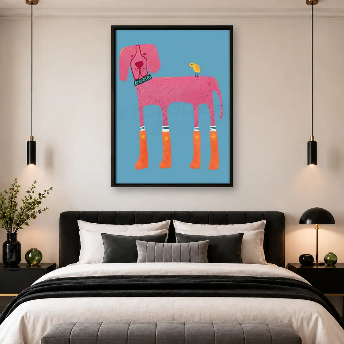 Pink and Orange Geometric Horse Wall Art 4
