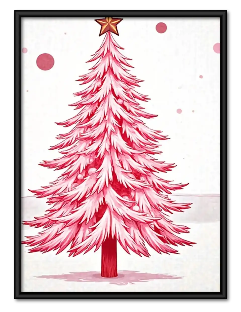 Pink Christmas Tree Holiday Wall Art 1