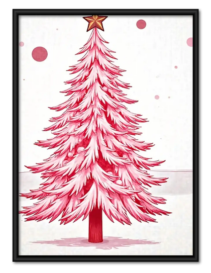 Pink Christmas Tree Holiday Wall Art