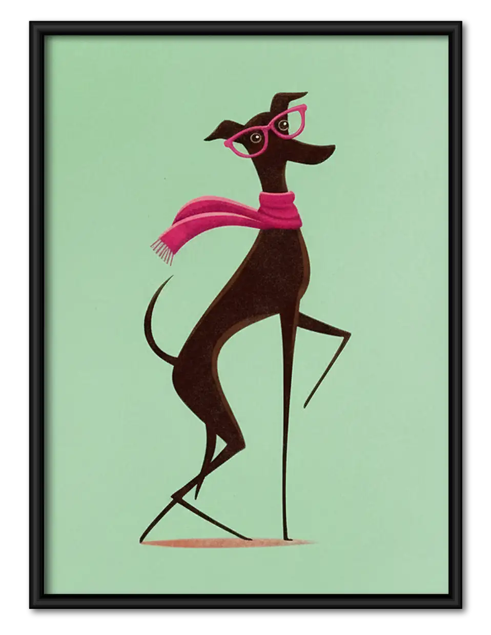 Pink Fashion Cat with Sunglasses Wall Art 1