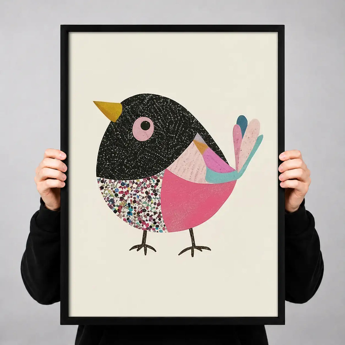 Pink Geometric Bird Wall Art 3