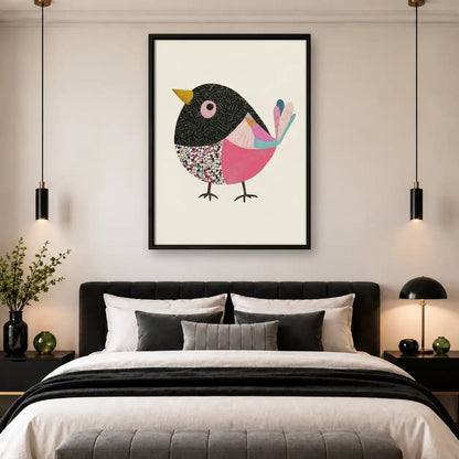 Pink Geometric Bird Wall Art 4
