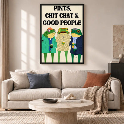 Pints Chit Chat and Good People Frogs Wall Art 2
