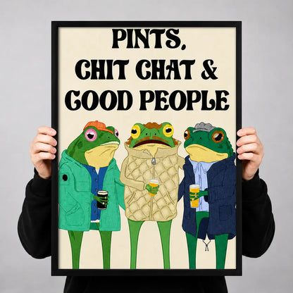 Pints Chit Chat and Good People Frogs Wall Art 3