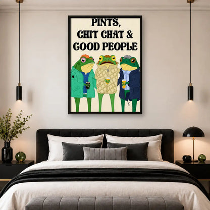 Pints Chit Chat and Good People Frogs Wall Art 4