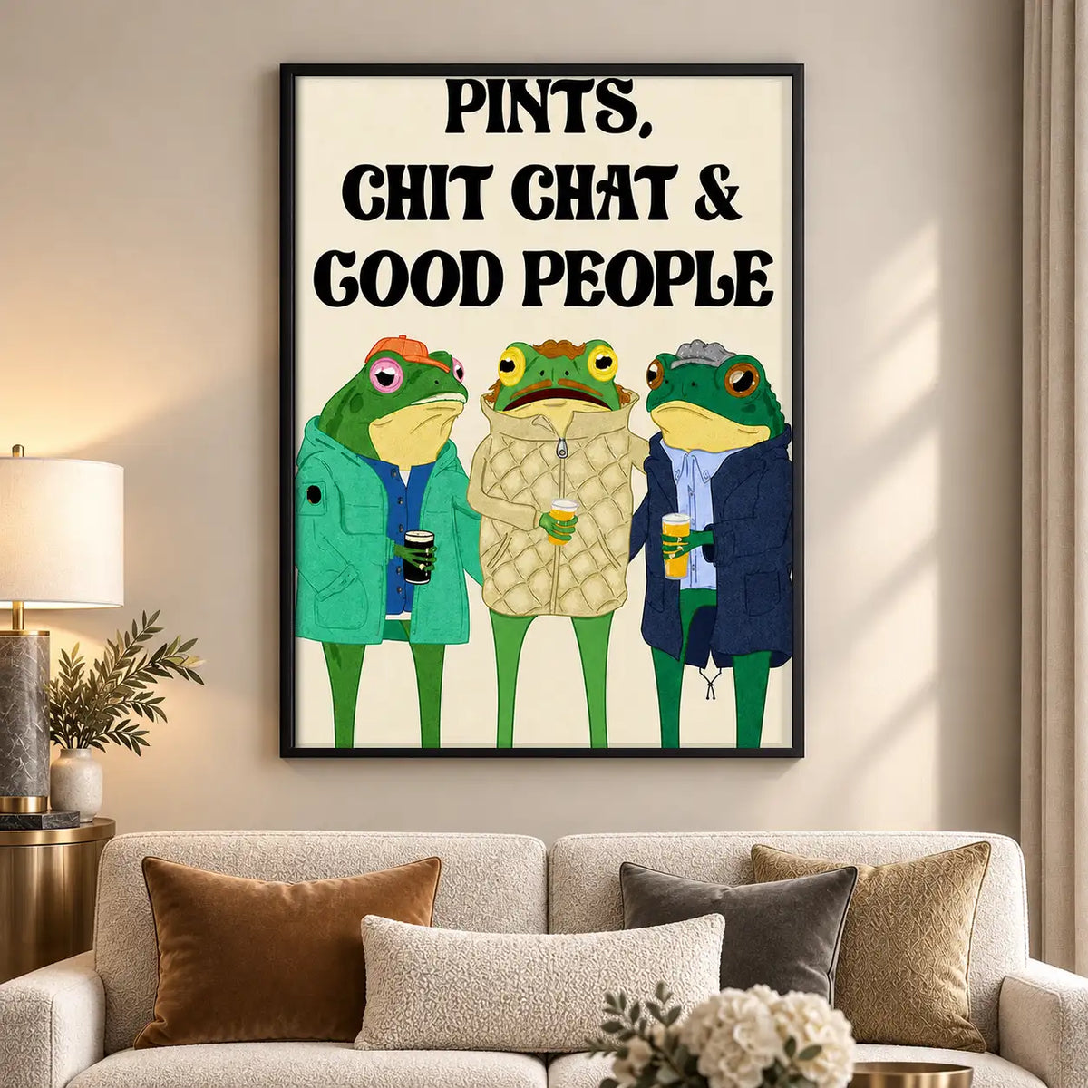 Pints Chit Chat and Good People Frogs Wall Art 5