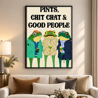 Pints Chit Chat and Good People Frogs Wall Art 5