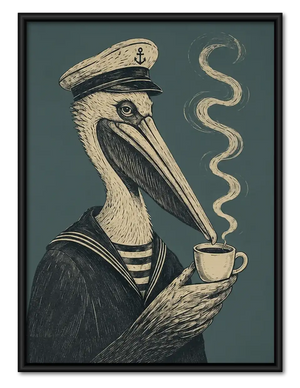 Plague Doctor Drinking Coffee Wall Art