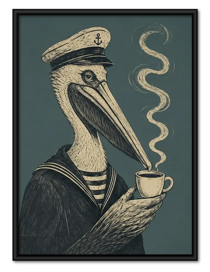 Plague Doctor Drinking Coffee Wall Art