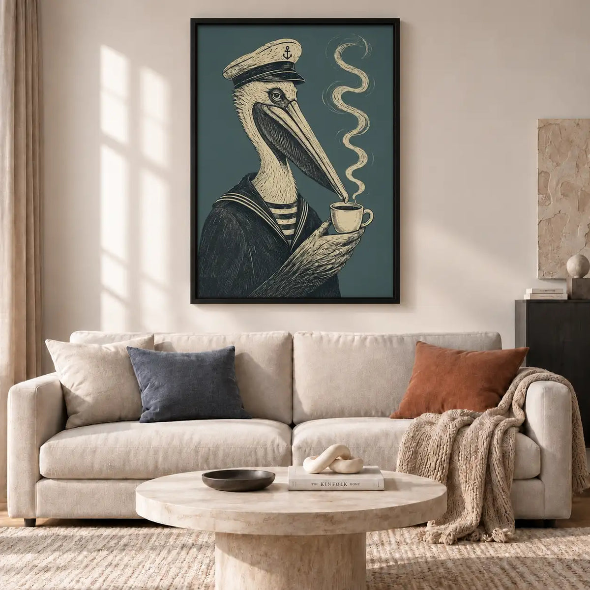 Plague Doctor Drinking Coffee Wall Art 2