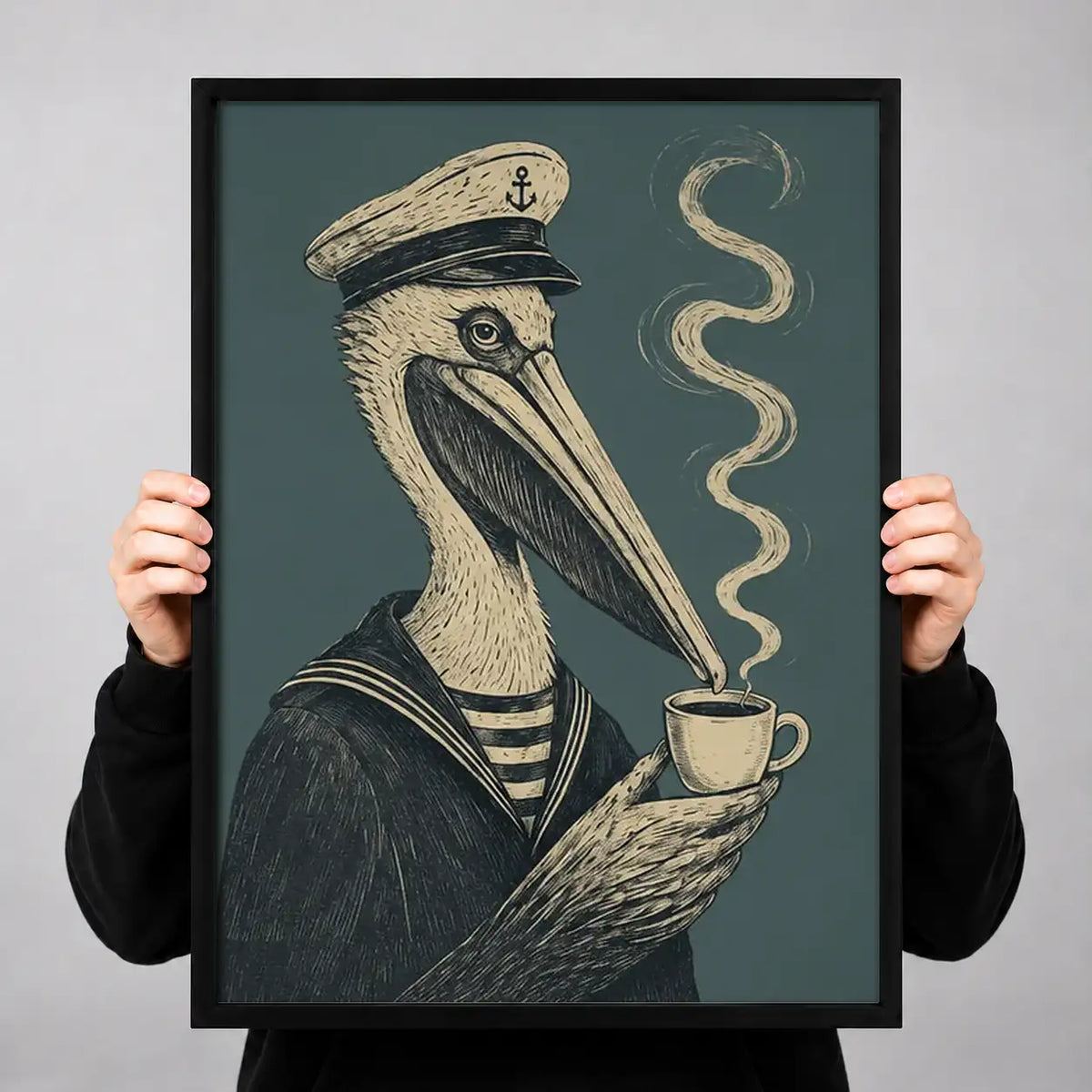 Plague Doctor Drinking Coffee Wall Art 3