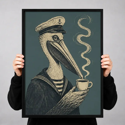 Plague Doctor Drinking Coffee Wall Art 3
