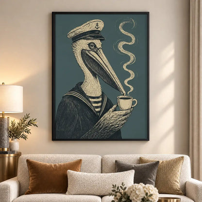 Plague Doctor Drinking Coffee Wall Art 5
