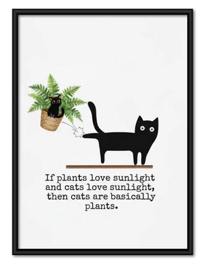 Plant Loving Black Cat Wall Art