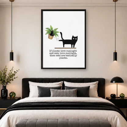 Plant Loving Black Cat Wall Art 4