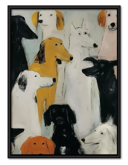 Playful Dog Portrait Collage Wall Art