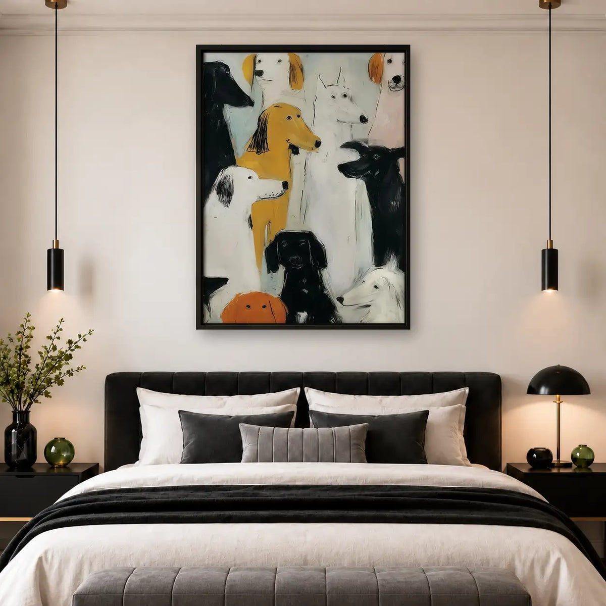 Playful Dog Portrait Collage Wall Art 4