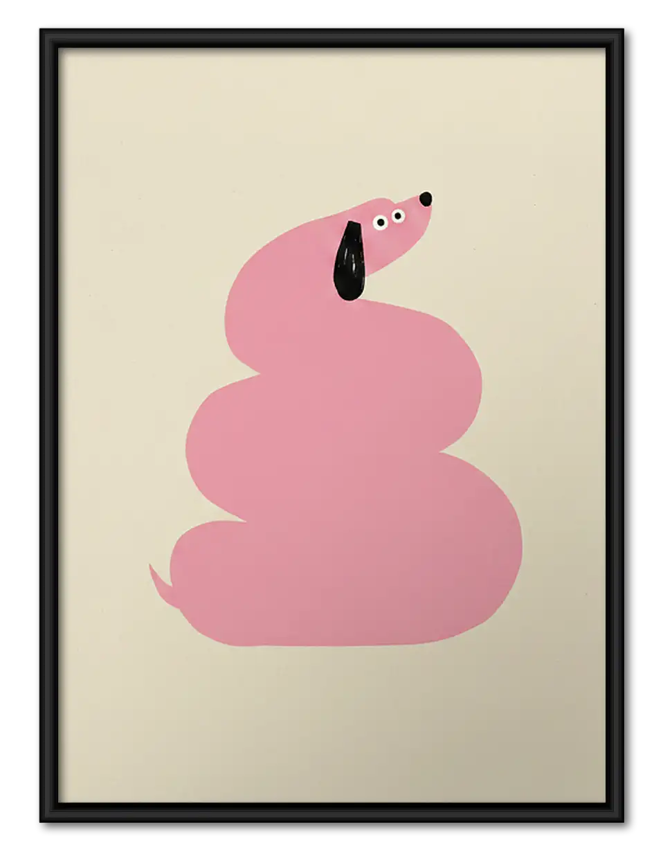 Playful Pink Flamingo Shape Wall Art 1