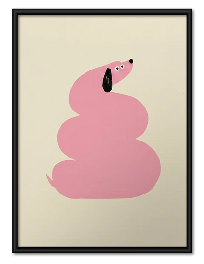 Playful Pink Flamingo Shape Wall Art