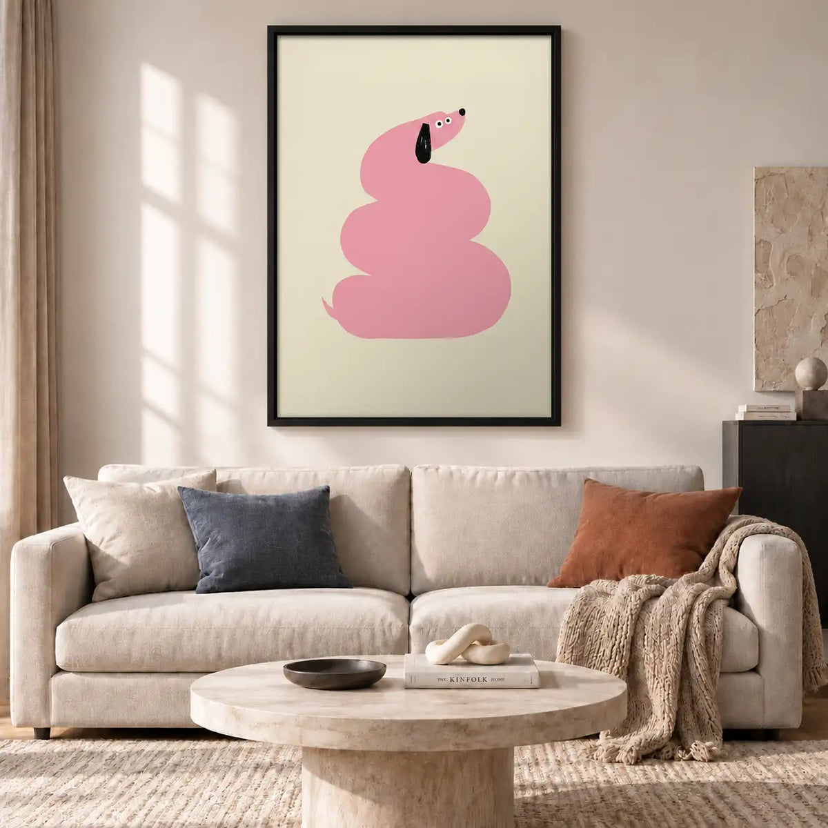 Playful Pink Flamingo Shape Wall Art 2