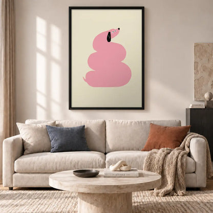 Playful Pink Flamingo Shape Wall Art 2