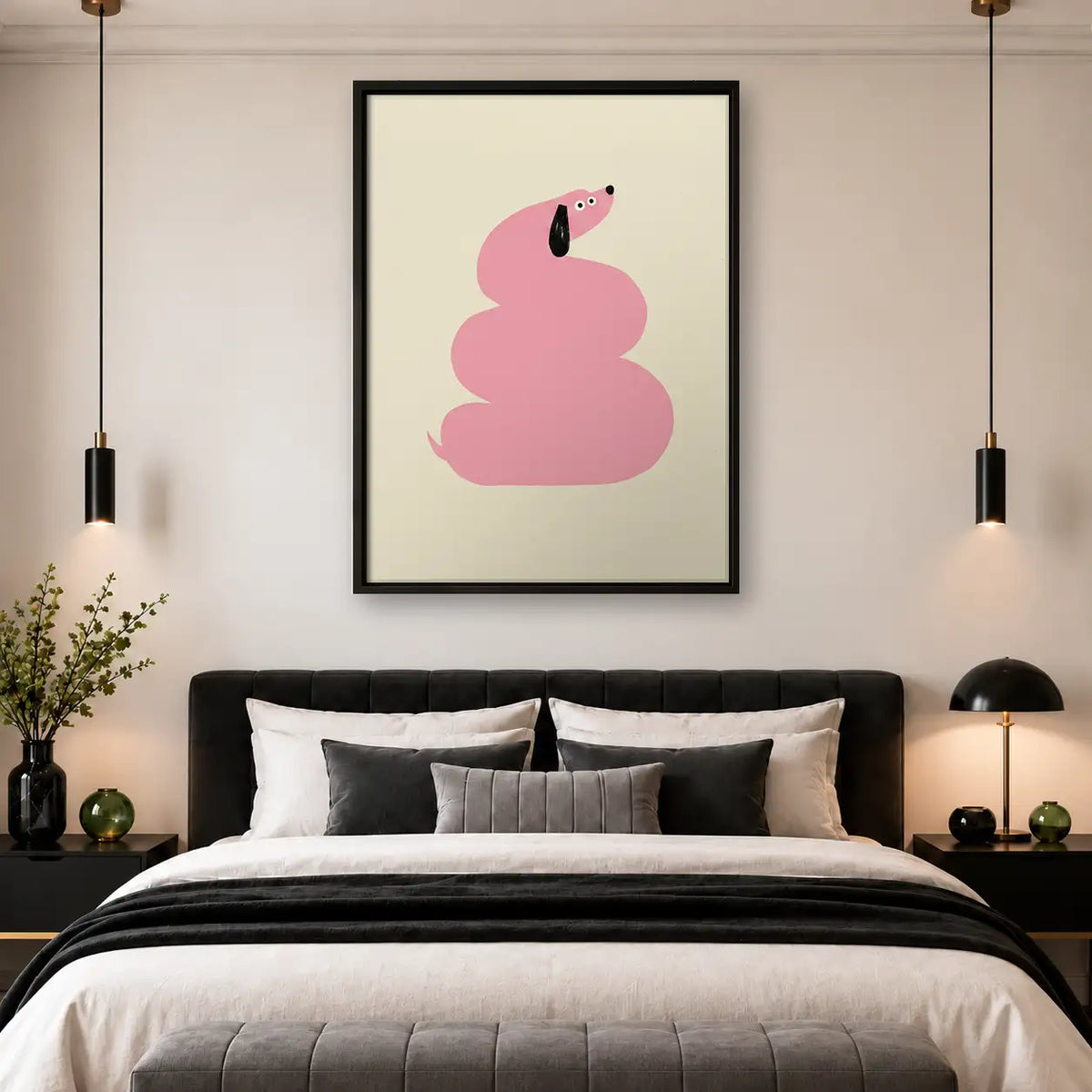 Playful Pink Flamingo Shape Wall Art 4