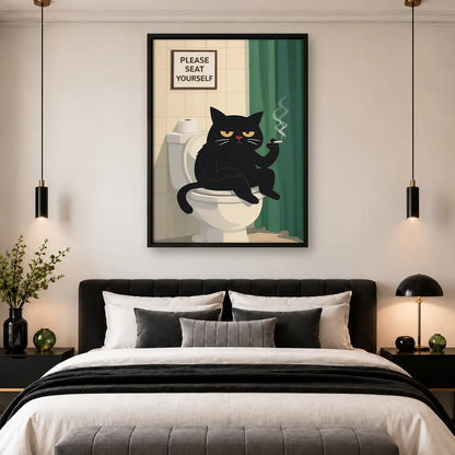 Please Seat Yourself Bathroom Cat Wall Art 4