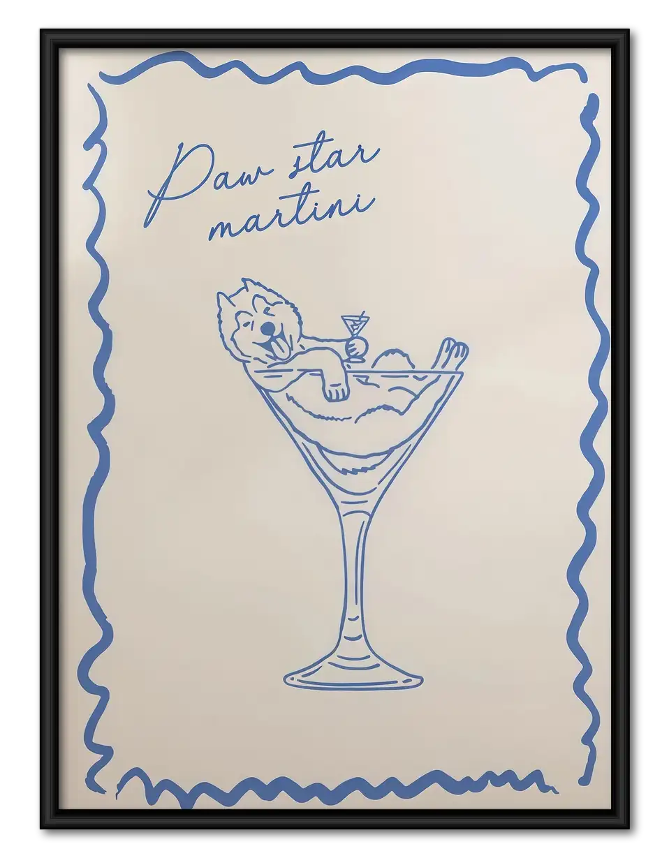 Pour the Martini Cocktail Sketch Wall Art 1