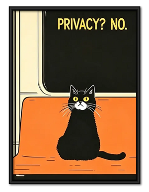 Privacy No Black Cat Subway Poster Wall Art