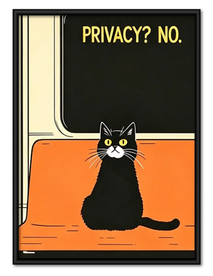 Privacy No Black Cat Subway Poster Wall Art