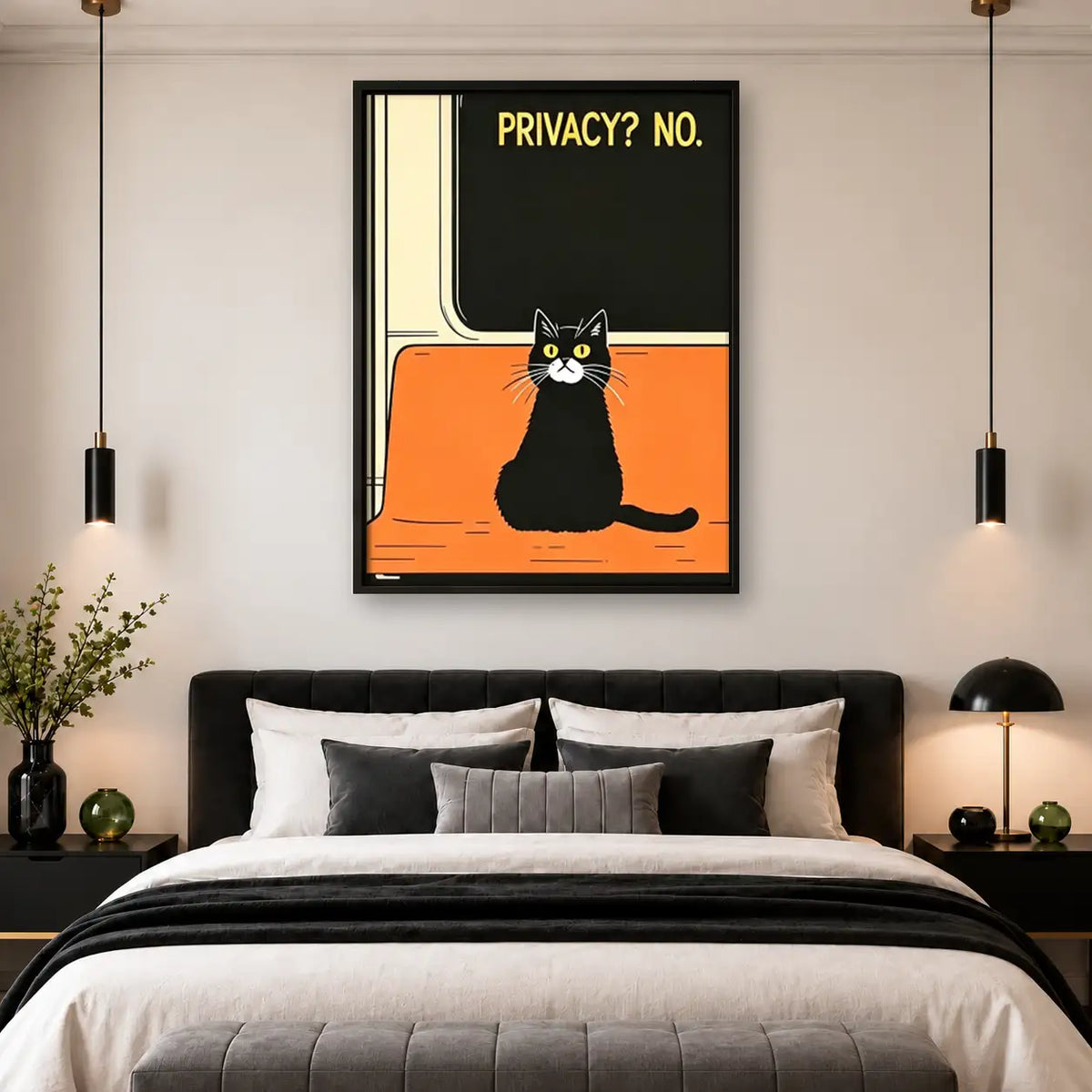 Privacy No Black Cat Subway Poster Wall Art 4