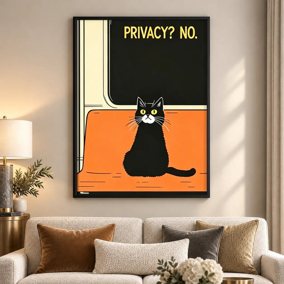 Privacy No Black Cat Subway Poster Wall Art 5