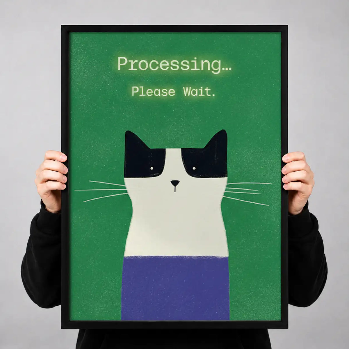 Processing Please Wait Cat Wall Art 3
