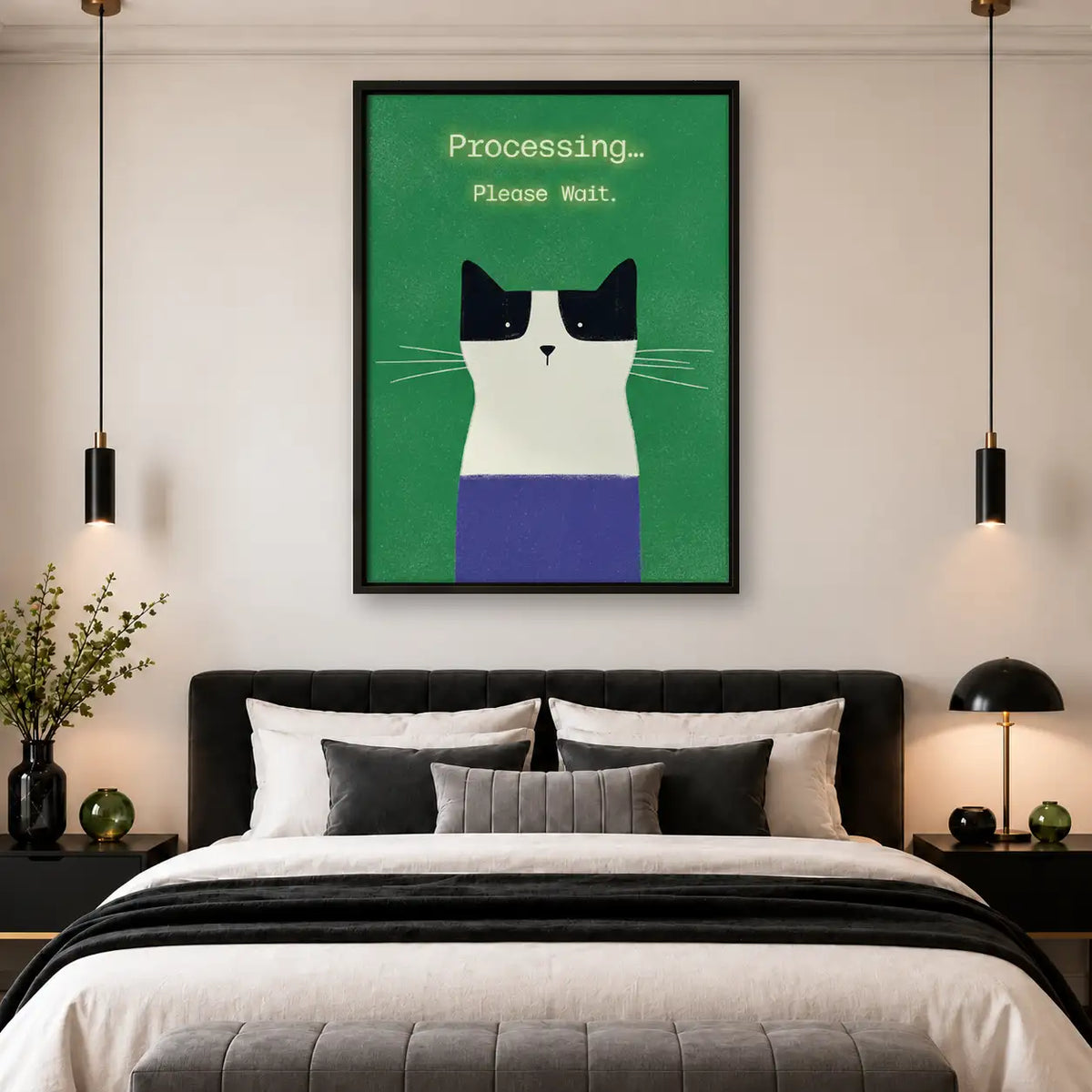 Processing Please Wait Cat Wall Art 4
