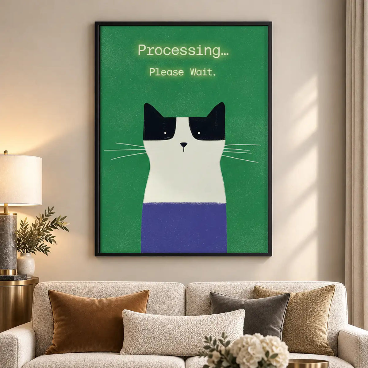 Processing Please Wait Cat Wall Art 5
