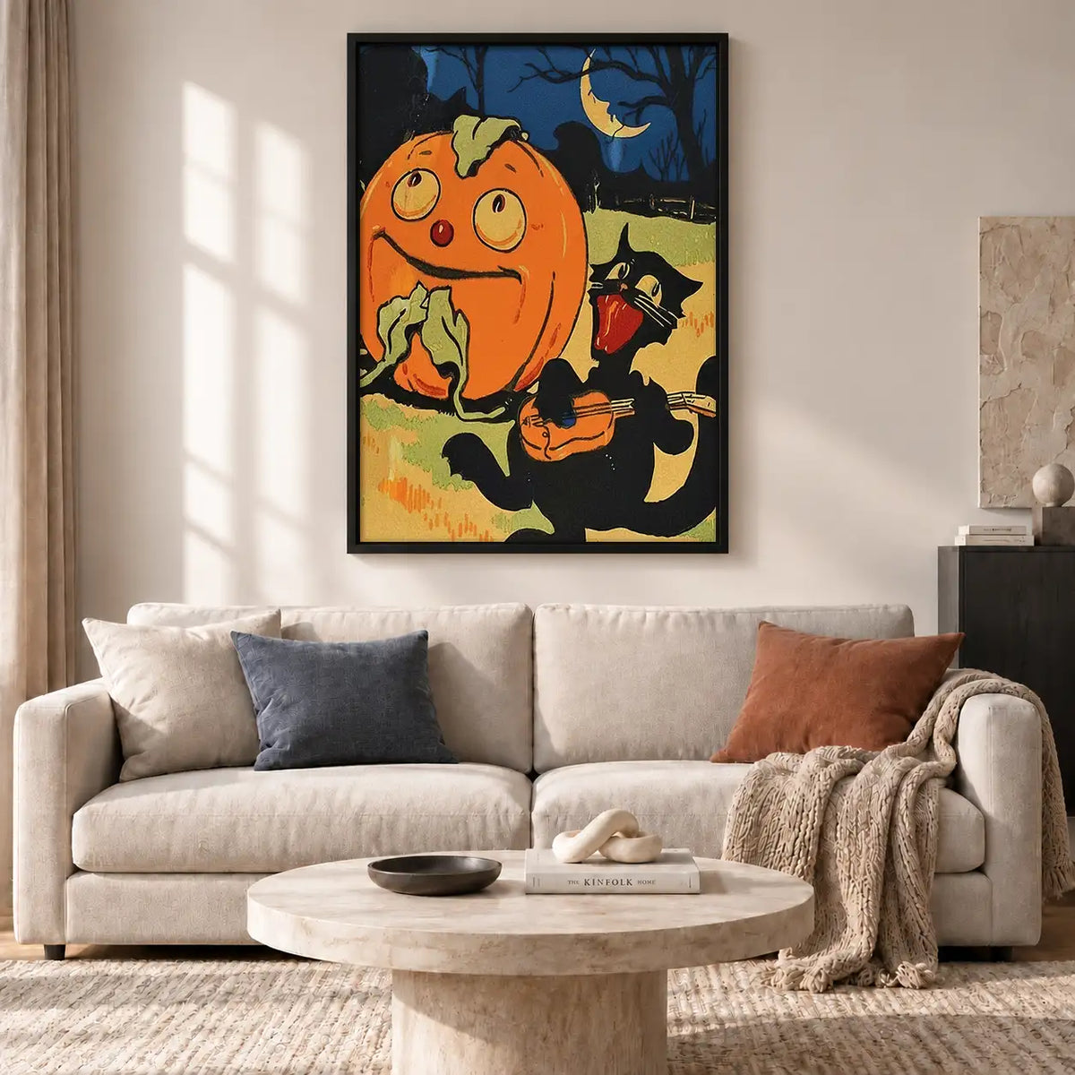 Pumpkin Cat and Witch Wall Art 2