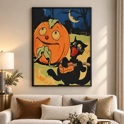 Pumpkin Cat and Witch Wall Art 5