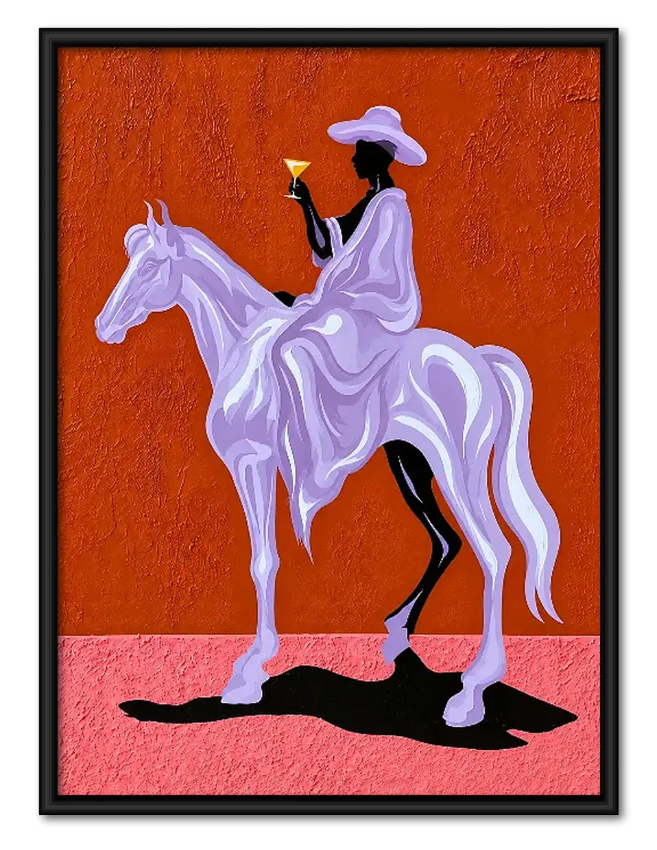 Purple Cowboy Riding Horse Wall Art 1