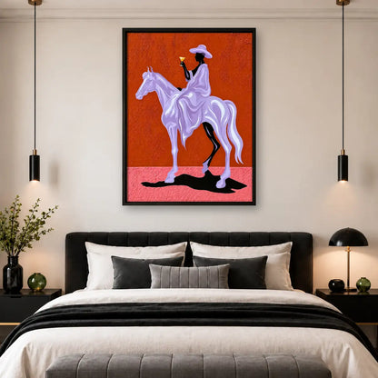 Purple Cowboy Riding Horse Wall Art 4