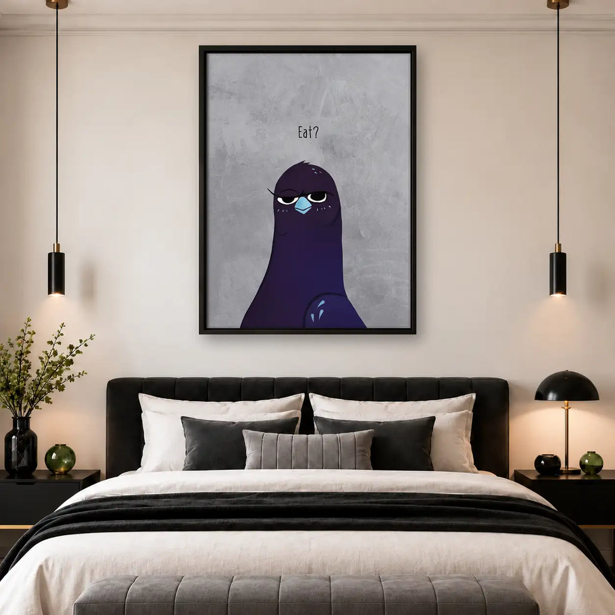 Purple Creature Asking Eat Wall Art 4