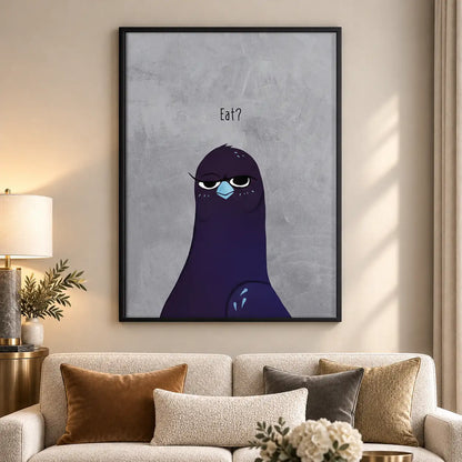 Purple Creature Asking Eat Wall Art 5